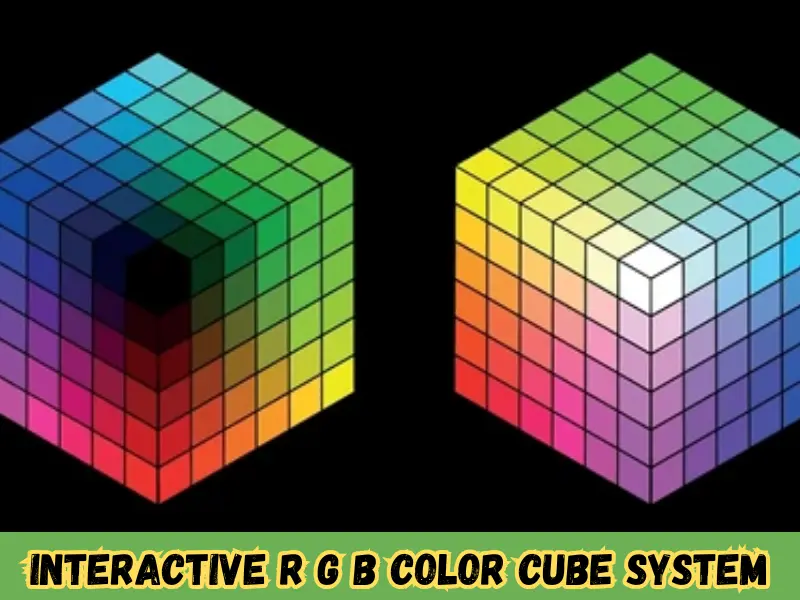 interactive r g b color cube system